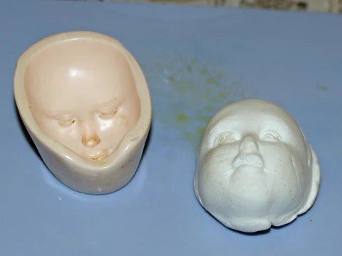 modeling clay in a mold